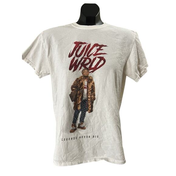 Juice Wrld “Legends Never Die” Graphic T-Shirt Medium White - Picture 1 of 6